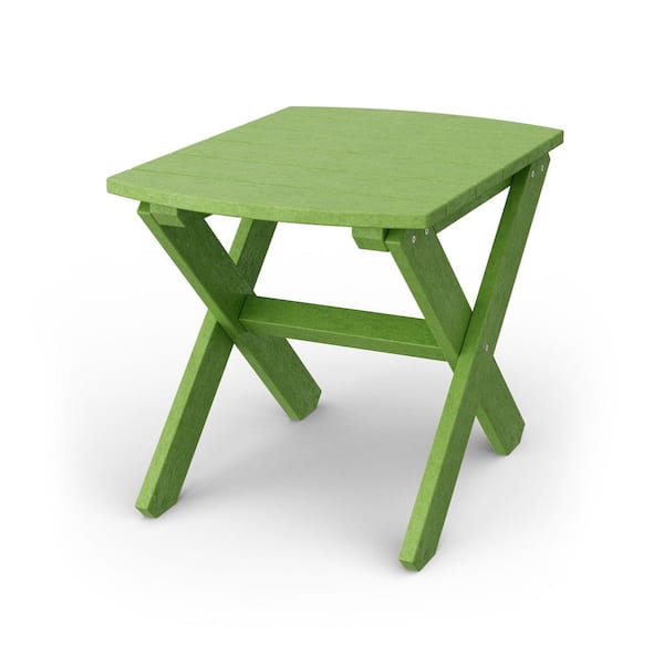Wildridge Classic Lime Green HDPE Plastic Outdoor Rectangular Side Table