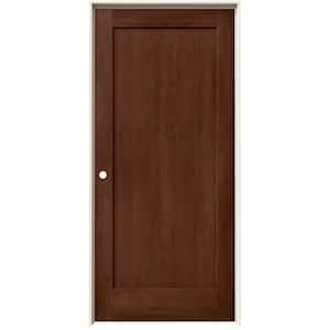 36 in. x 80 in. Madison Milk Chocolate Stain Right-Hand Solid Core Molded Composite MDF Single Prehung Interior Door