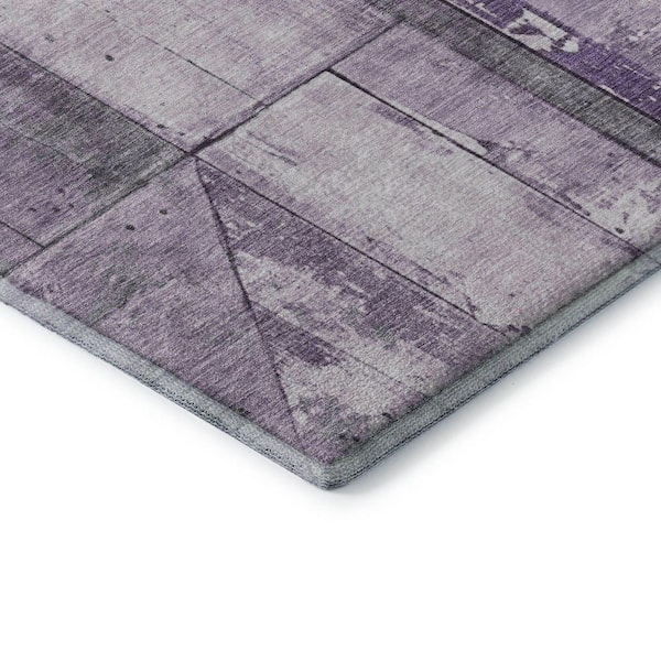 Mayfield Premium Machine Washable Abstract AMF1876 Purple 8 ft. x 10 ft. Area Rug