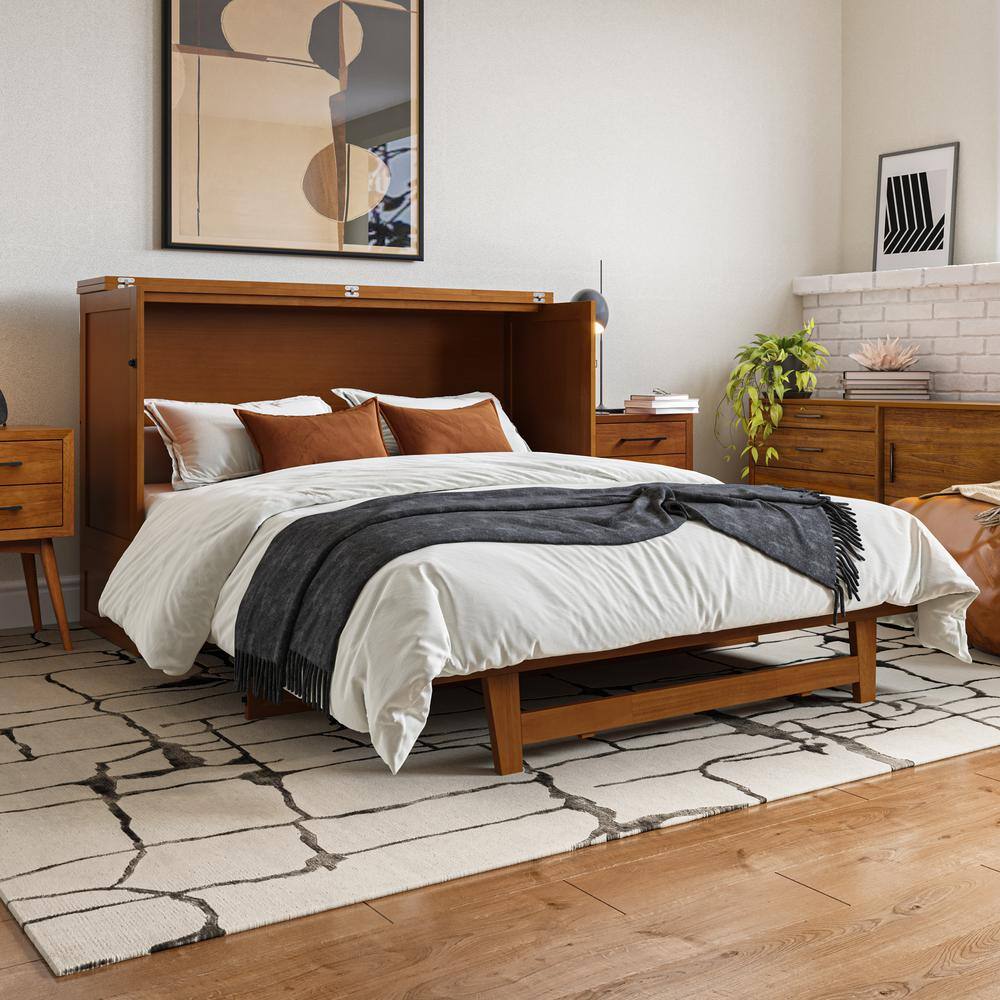 AFI Sedona Light Toffee Bronze Wood Frame Queen Size Murphy Bed Chest