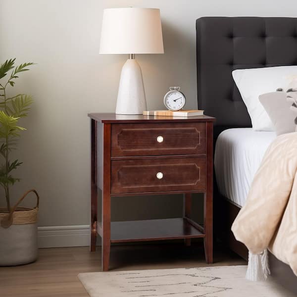 Brown 2 Drawer 22. 05 in. Wide Nightstand