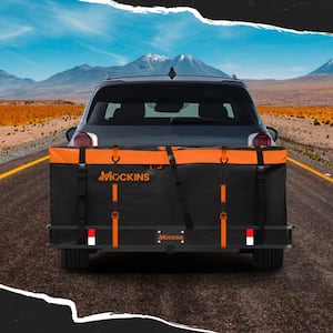 16 Cu.ft Waterproof Cargo Carrier Bag - 58 in.x 24 in.x 20 in. - Hitch Bag + Lock, Straps and Storage Bag, Orange
