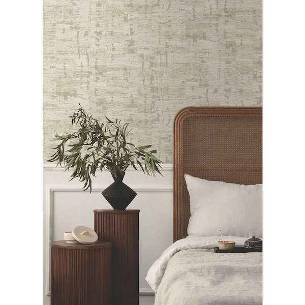 White Pop The Cork Stone Non-Pasted Non-Woven Metallic Wallpaper