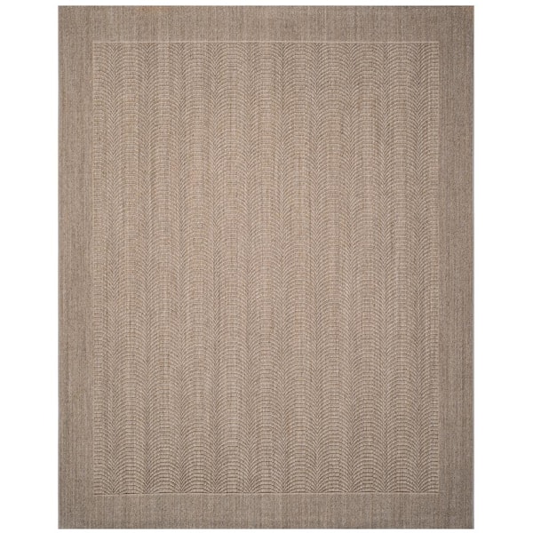 Palm Beach Desert Sand 8 ft. x 10 ft. Border Solid Area Rug