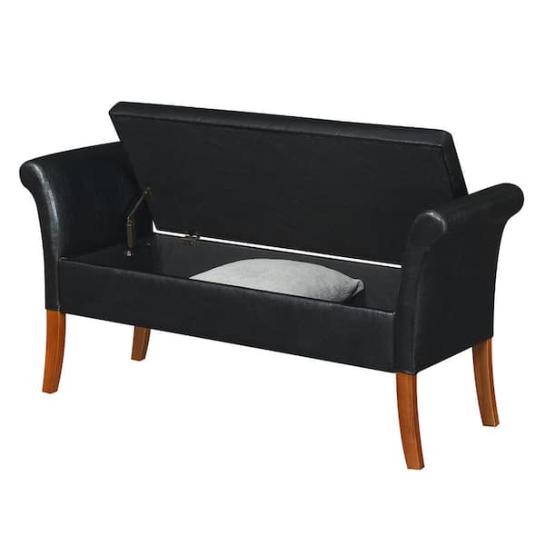 Boris Cushion Bench Seat Faux Leather - Espresso -Winsome