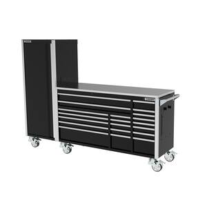72 in. W x 24.6 in. D Professional Duty 20-Drawer Mobile Workbench Tool Storage Combo with End Locker
