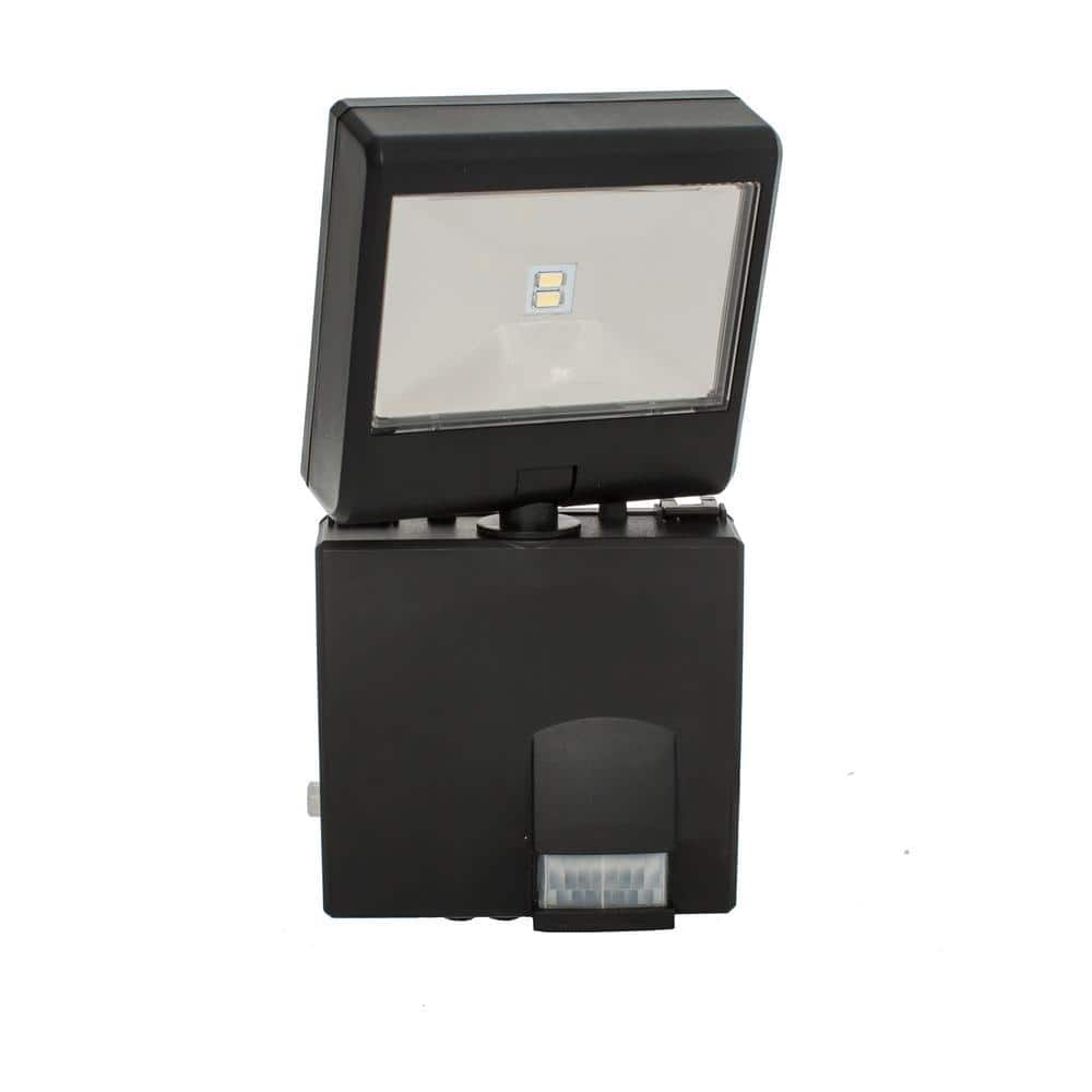 1-Watt LED Black Motion Sensing Outdoor Area Light