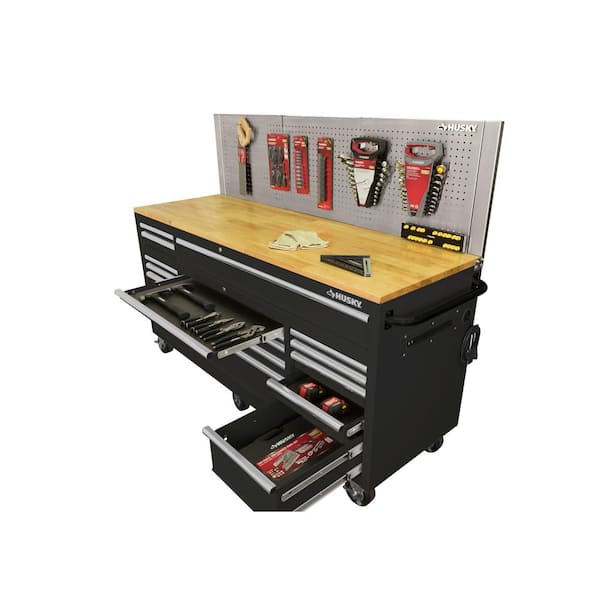 Husky 72 in. W x 24 in. D 18-Drawer Standard Duty Mobile Workbench