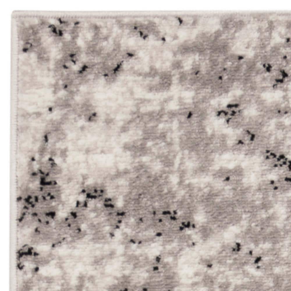 Skyler 2' x 6' Grey/Ivory Abstract Synthetic Runner Rug