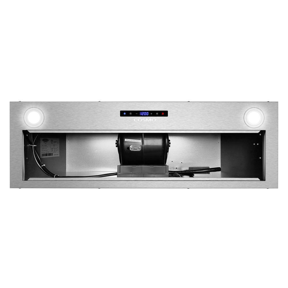 Cosmo 36" Stainless Steel Insert Range Hood with LED Lights