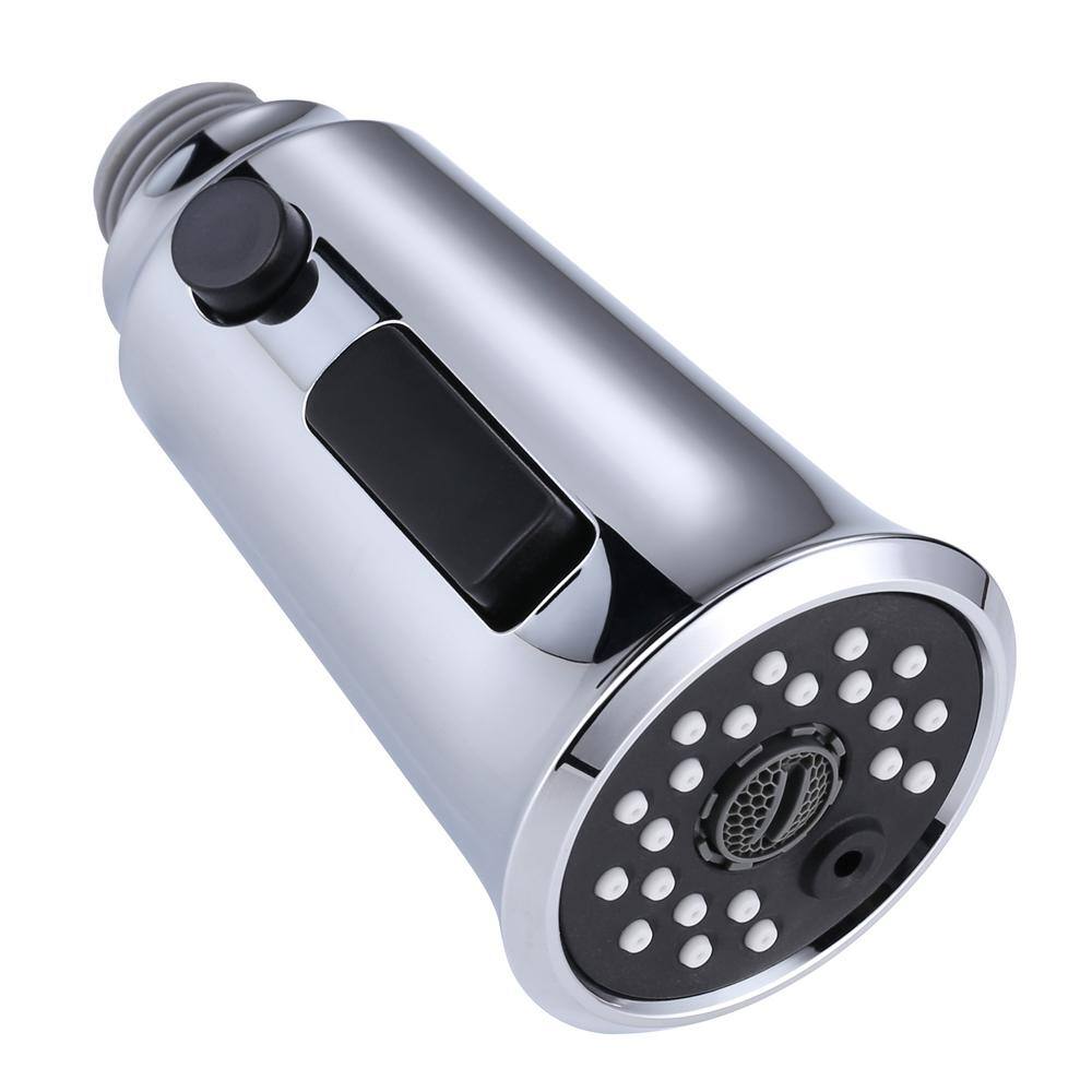 WOWOW 1/2 in. Kitchen Faucets Head with 3Spray Modes in Matte Black in