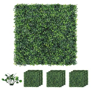 12 Artificial Milano Leaf Hedge Panels, Green Wall 20" X 20" Indoor Garden Backsplash