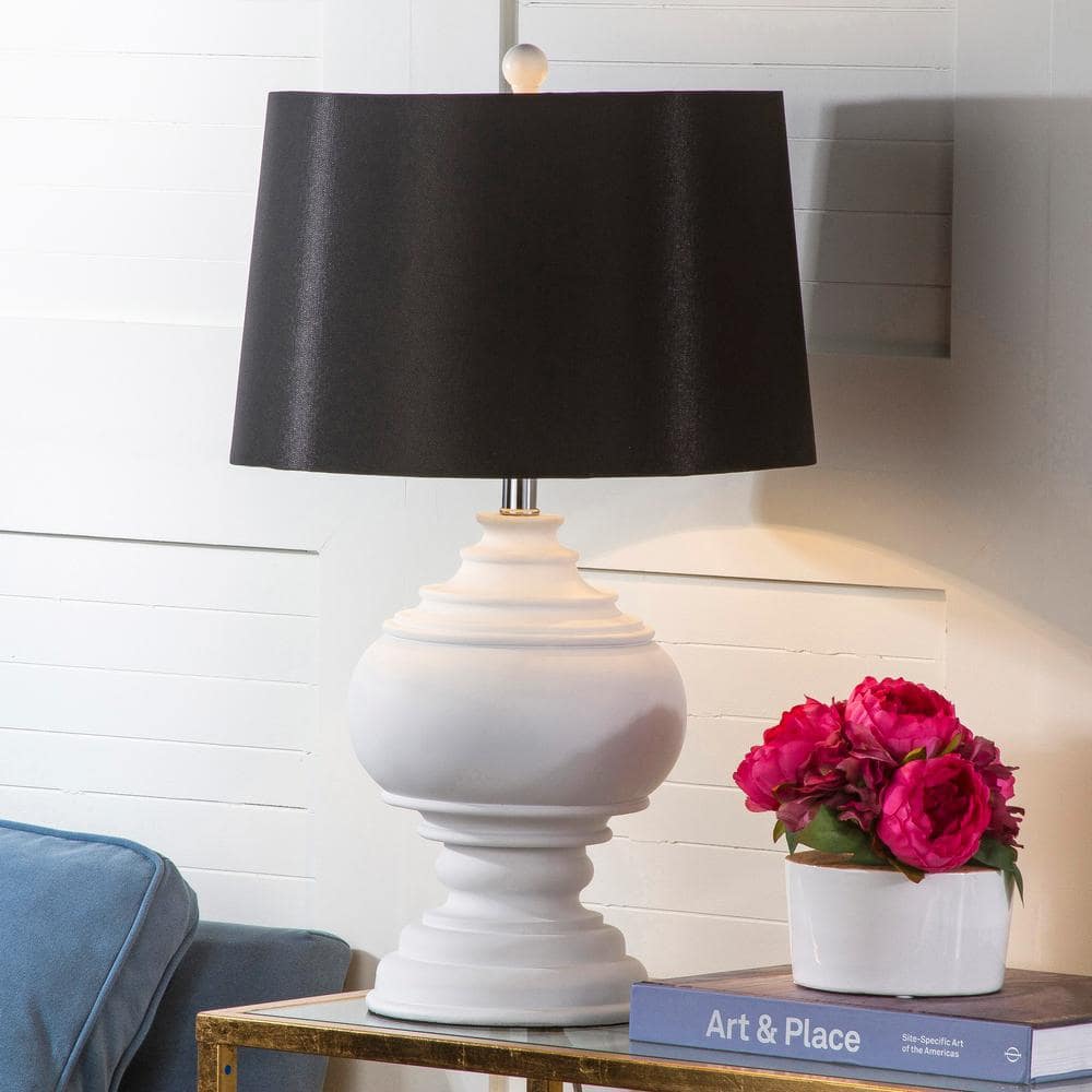 Callaway White and Black Urn Table Lamp Set