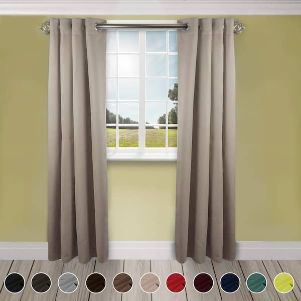 Beige Grommet Blackout Curtain - 52 in. W x 84 in. L