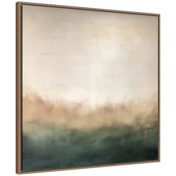 Sylvie "Green Mountain Abstract III" by Amy Lighthall Abstract Framed Canvas Art Print 30 in. x 30 in.