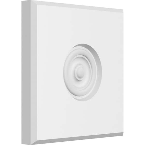 Ekena Millwork 8 in. W x 8 in. H x 1 in. P Standard Sedgwick Bullseye Rosette with Beveled Edge