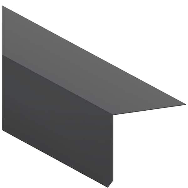 Gibraltar Building Products 1-3/8 in. x 1-3/4 in. x 10 ft. Galvanized Steel Roof Edge Flashing Black