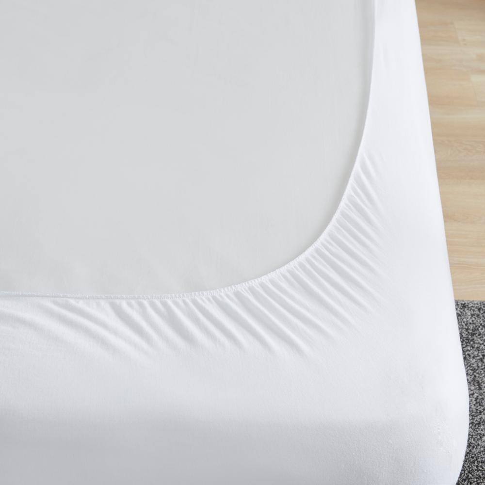 Full Size White Cotton Quilted Mattress Pad