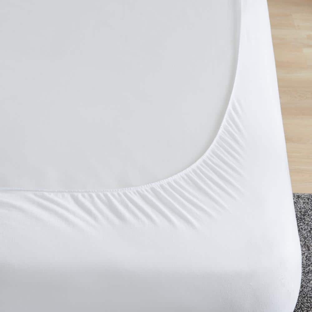 Full Size White Cotton Quilted Mattress Pad