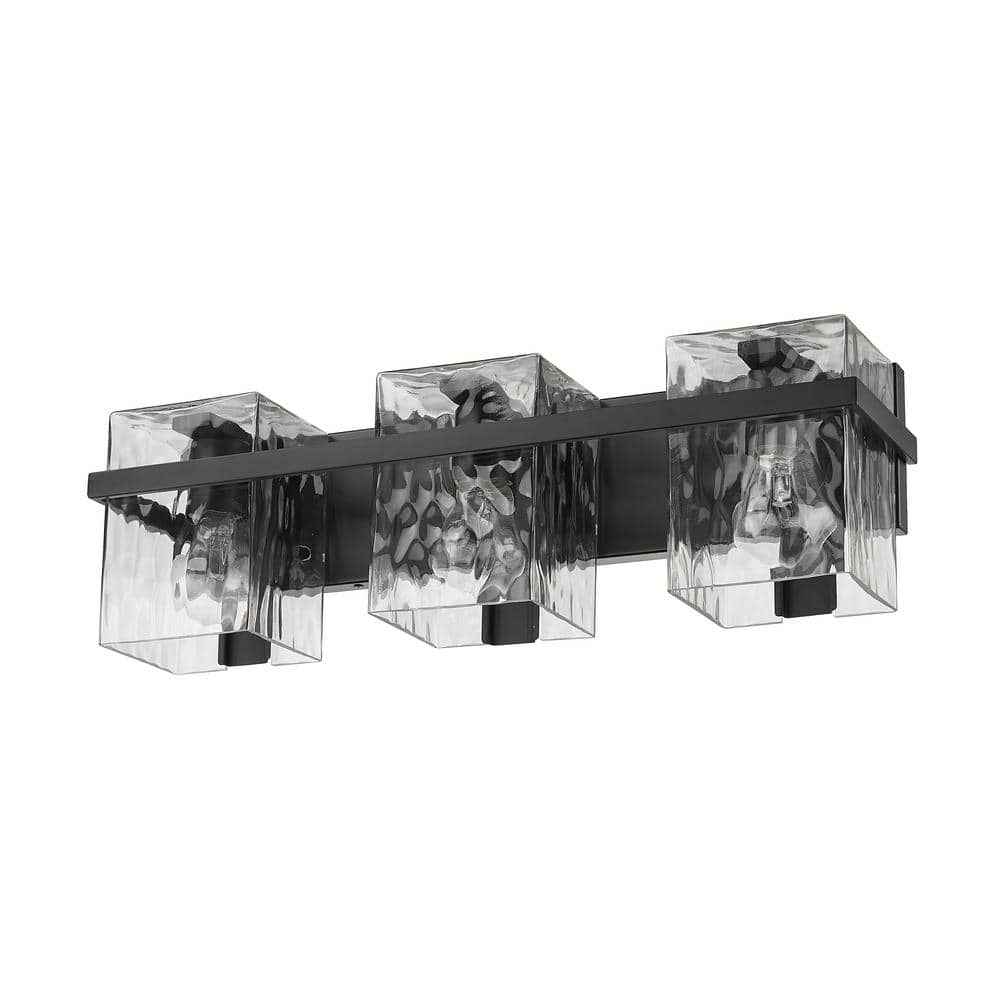 Bennington 22.25 in. 3-Light Matte Black Vanity Light