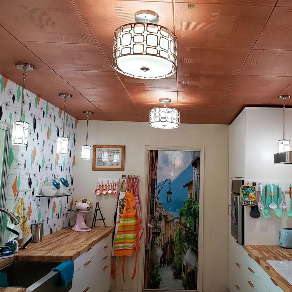 Ultra Pure White Faux Tin Glue-Up Ceiling Tile