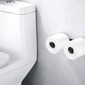 Stainless Steel Wall-Mount Double Post Toilet Paper Holder in Matte Black