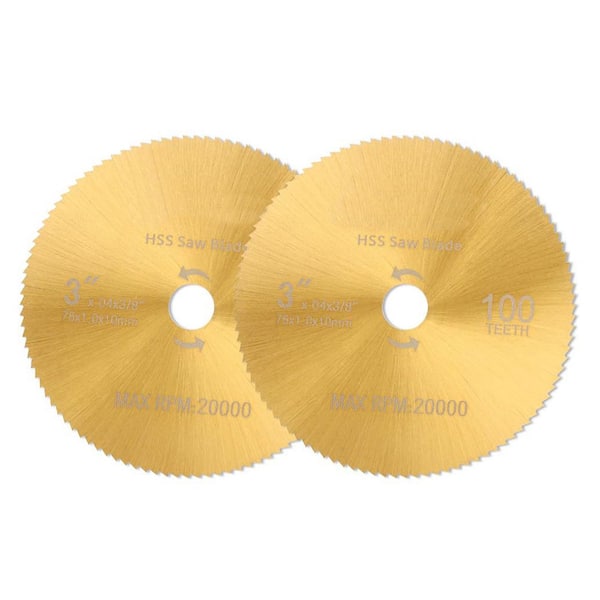 3 in. 100-Tooth Wood Cutting High-Speed Steel Circular Saw Blade Power Tool Accessory (2-Pack)