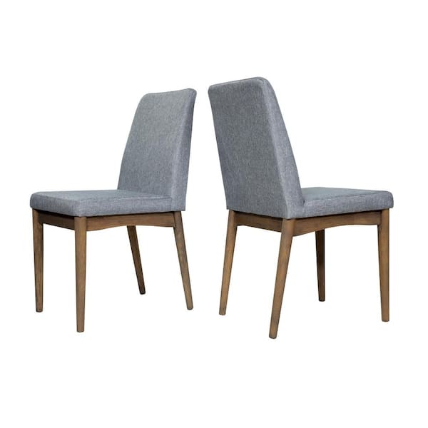 Furniture of America Nerlim Natural Tone and Gray Upholstered Dining Chair (Set of 2)