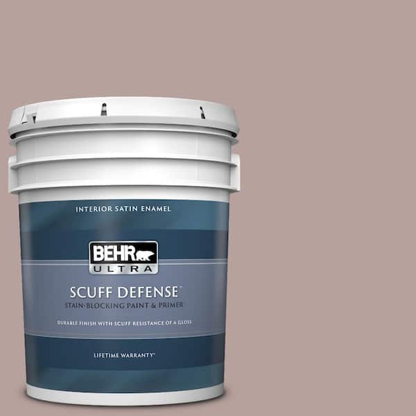 BEHR ULTRA 5 gal. #N130-4 Plum Taupe Extra Durable Satin Enamel Interior Paint & Primer