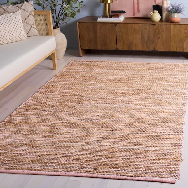 Cape Cod 3 ft. x 5 ft. Pink/Natural Abstract Distressed Area Rug