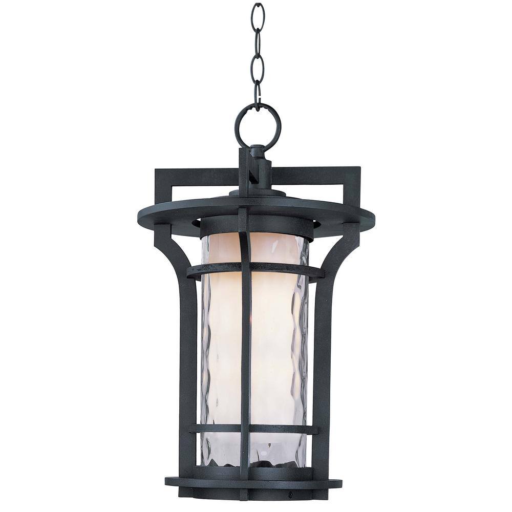 Black Oxide Water Glass 1-Light Outdoor Pendant