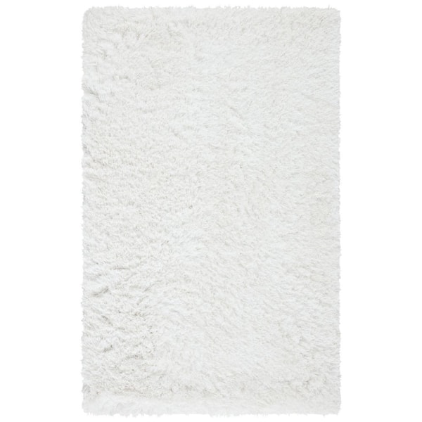Ocean Shag 4 ft. x 6 ft. Ivory Solid Color Area Rug