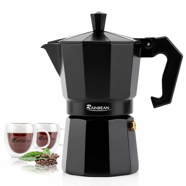  London Sip Stainless Steel Stovetop Espresso Maker Moka Pot  Italian Coffee Percolator, Matte Black, 6 Cup: Home & Kitchen