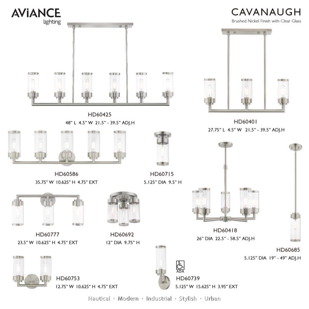 Hillcrest Elegant Brushed Nickel 2-Light Vanity with Clear Glass Shades