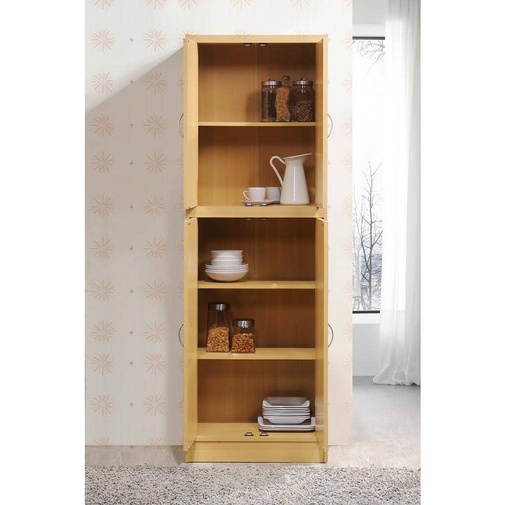 Beech Light Wood Two-Level Kitchen Pantry