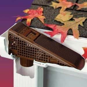 The Wedge 5 in. Gutter Size Brown Plastic Downspout Gutter Guard (4-Pack)