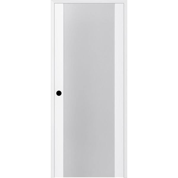 Belldinni 36 in. x 96 in. Right-Hand Solid Core Full Lite Frosted Glass Bianco Noble Wood Composite Single Prehung Interior Door