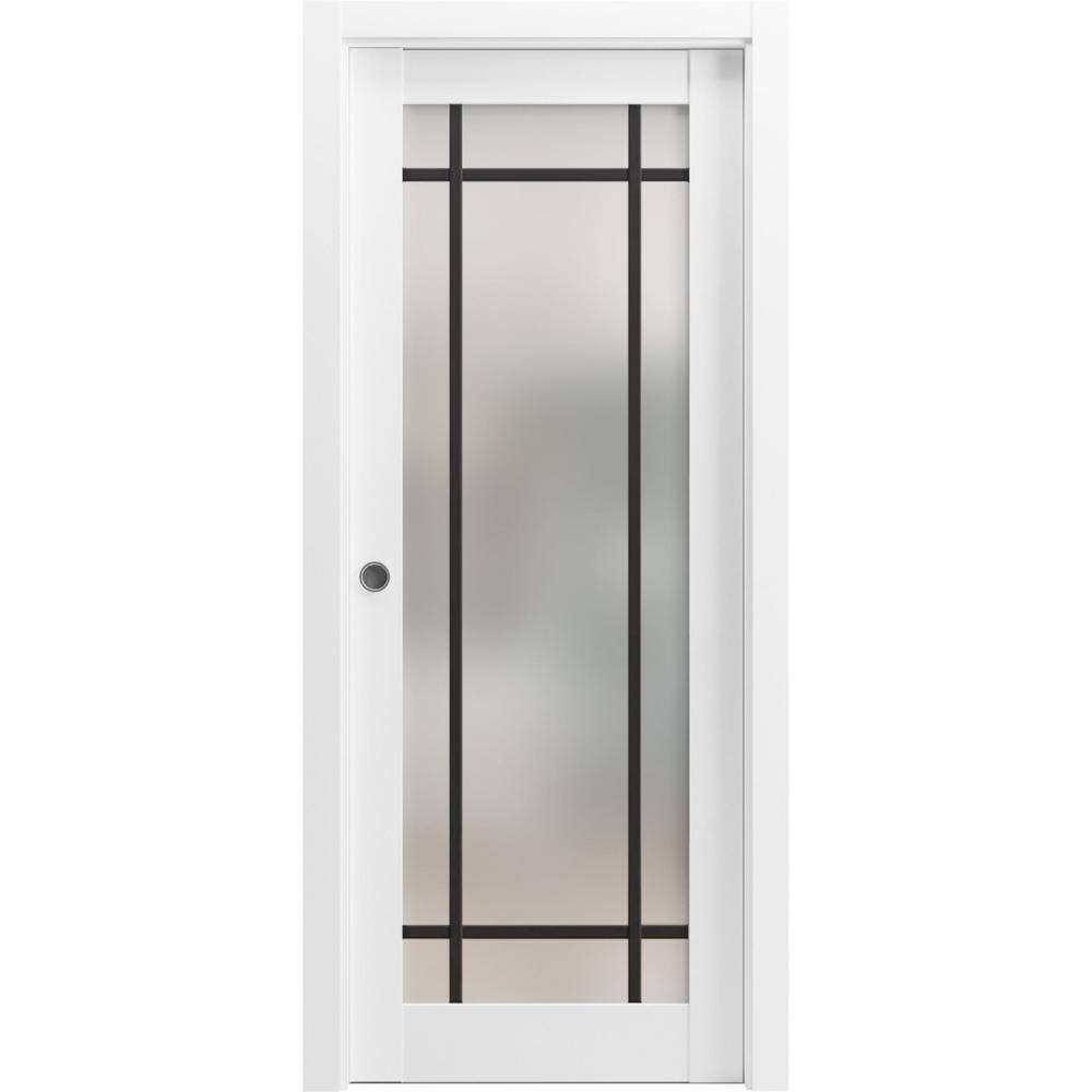 18 in. x 84 in. 1 Panel White Finished Solid Wood Sliding Door with Hardware price history on PriceWatchPro