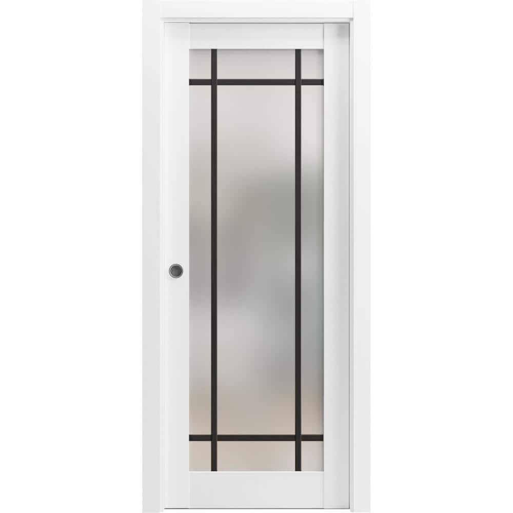 36 in. x 80 in. 1 Panel White Finished Solid Wood Sliding Door with Hardware price history on PriceWatchPro