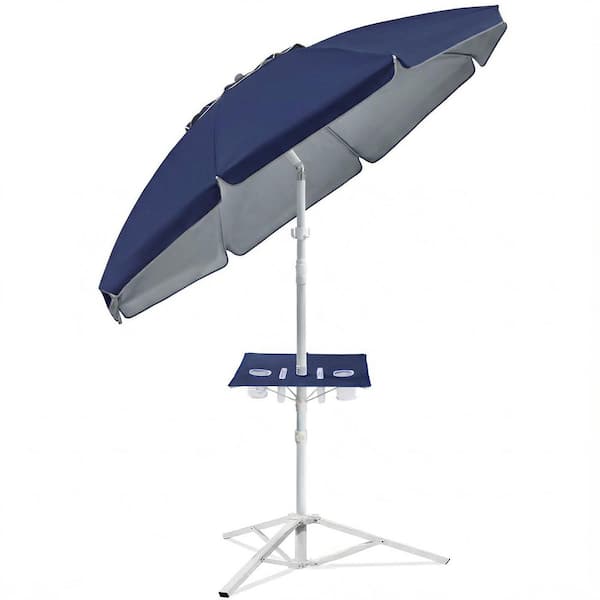 7 ft navy blue patio umbrella lohasco 7 ft. Outdoor Umbrella with Tripod Stand and Adjustable Table – UPF  50+, Portable in Navy Blue HD-PU-7FTWT-001