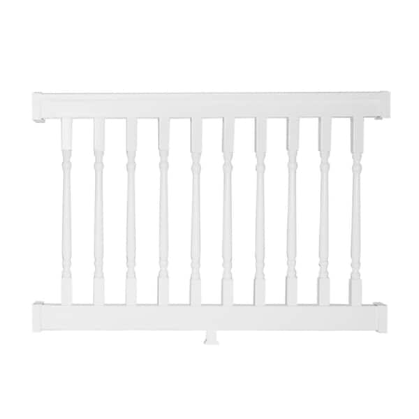 Weatherables Delray 3 ft. H x 4 ft. W Vinyl White Railing Kit with Colonial Spindles