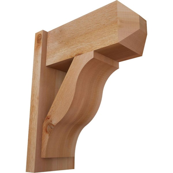 Ekena Millwork 8 in. x 22 in. x 18 in. Fuston Craftsman Rough Sawn Western Red Cedar Outlooker