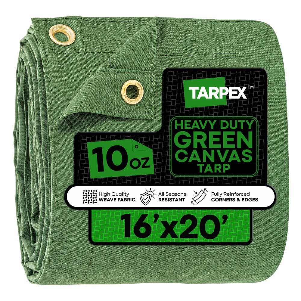 Tarpex Heavy-Duty 10 oz. Canvas Tarp 16 ft. x 20 ft. Multi-Purpose