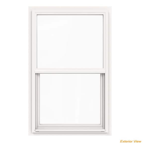 Jeld Wen 30 In X 48 In V 4500 Series White Single Hung Vinyl Window With Fiberglass Mesh Screen Thdjw143900454 The Home Depot