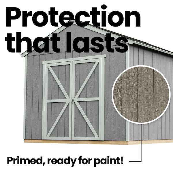 Handy Home Products - Professionally Assembled Rookwood 10 ft. x 16 ft. Backyard Wood Shed with Smartside-Black Shingles (160 sq. ft.)