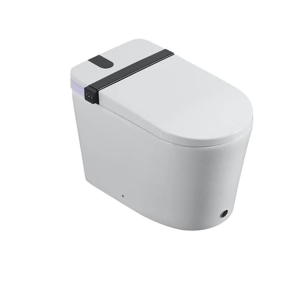 1.28 GPF Elongated Smart One Piece Toilet with Bidet Seat Built-in and Auto Open/Close Seat and LED Display in White