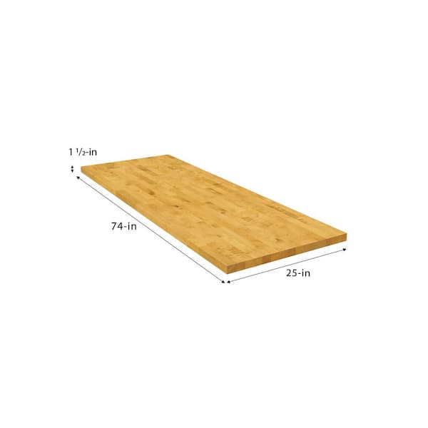 HARDWOOD REFLECTIONS 6 ft. L x 25 in. D Unfinished Birch Butcher