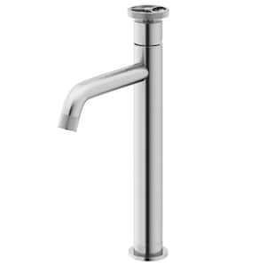 Cass Single Handle Single-Hole Bathroom Vessel Faucet in Brushed Nickel