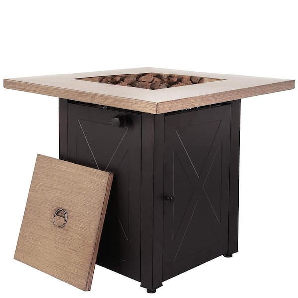 Unbranded Brown Metal Outdoor Propane Gas Fire Pits Table