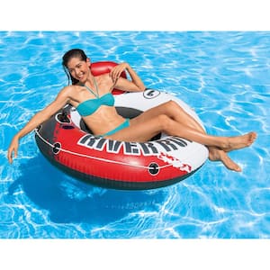 River Run 1 53 in. Red Inflatable Floating Water Tube Lake and Pool Raft (2-Pack)